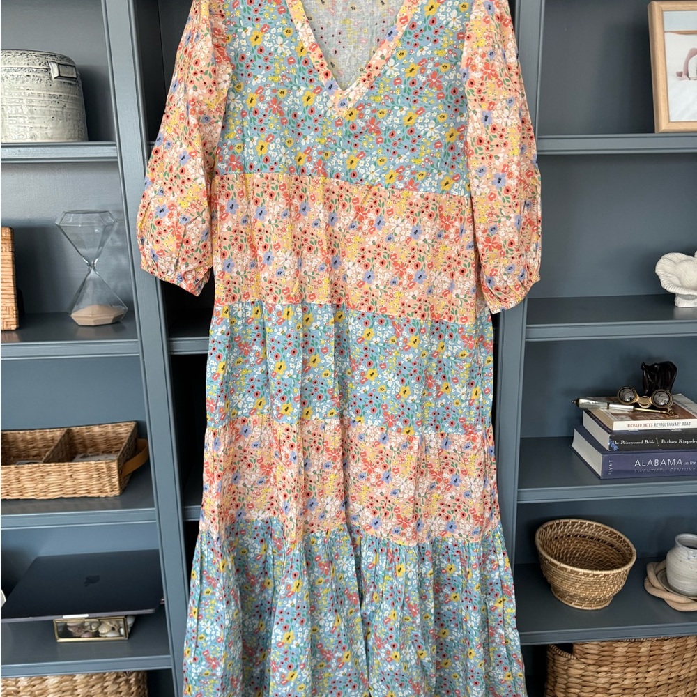 Chic Floral Long Sleeve Maxi Dress
